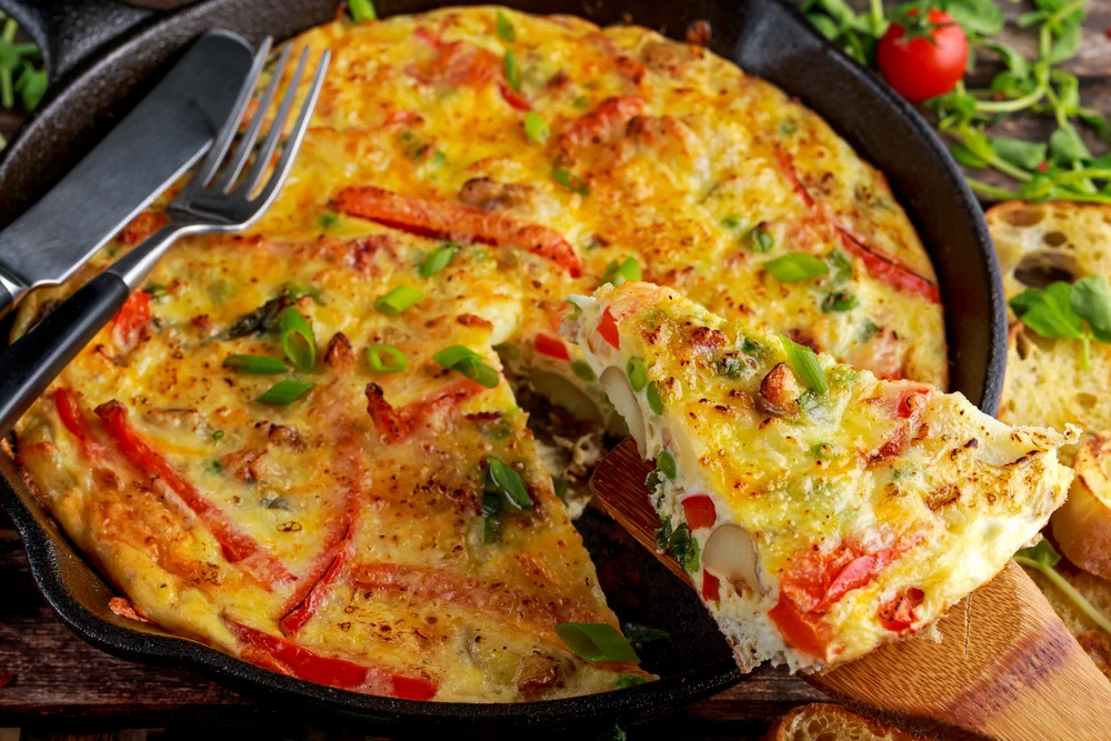 Omelete de forno com legumes